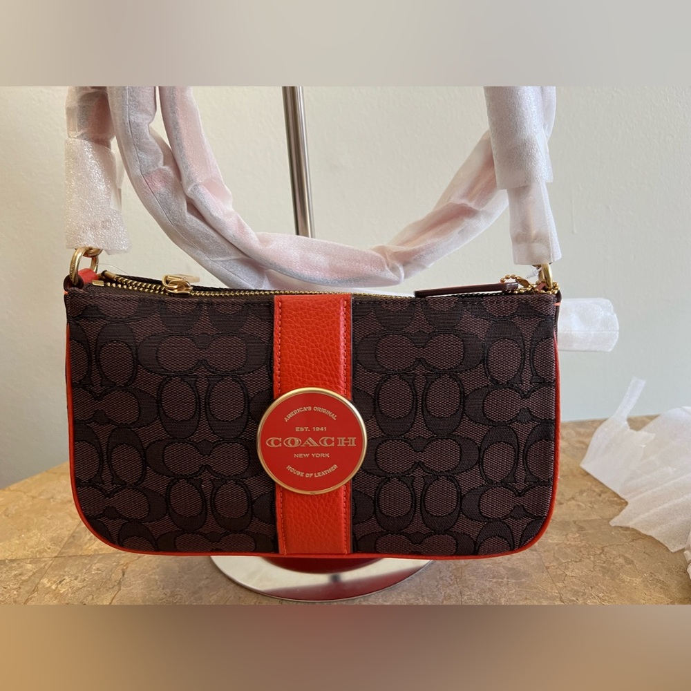 Coach Lonnie Baguette In Signature Jacquard bag